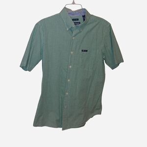 Chaps Men's Green and Blue Shirt